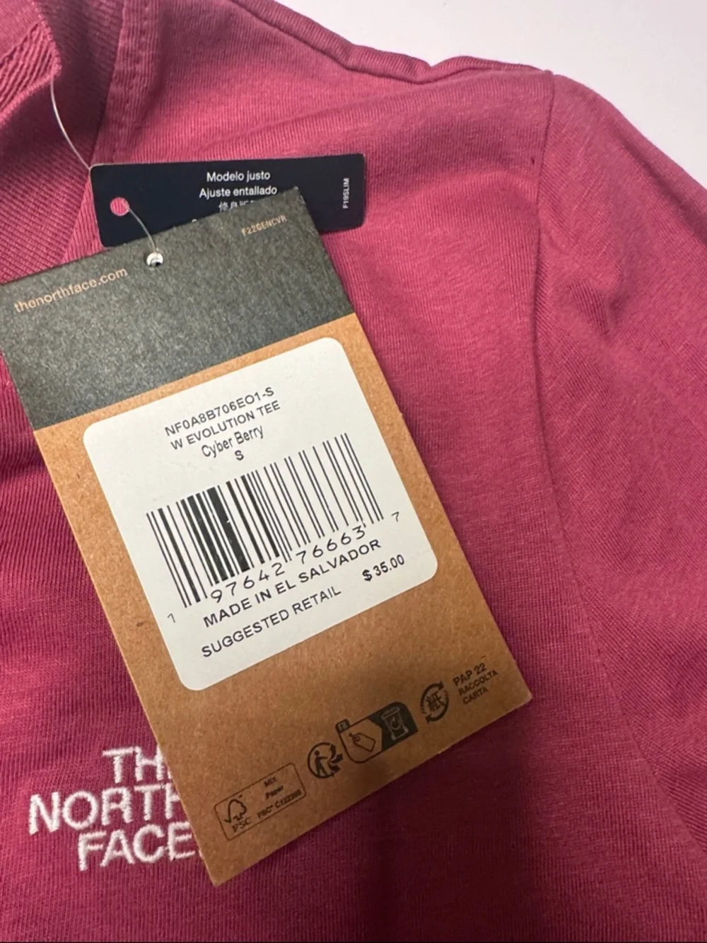 The North Face Women's Short Sleeve Tee - Burgundy - Picture 3 of 6
